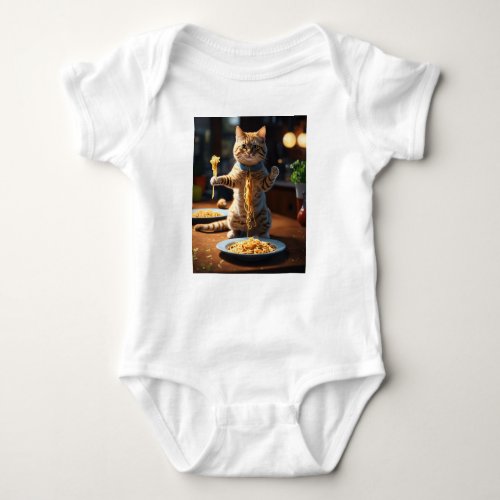 cat standing baby boy dress baby bodysuit