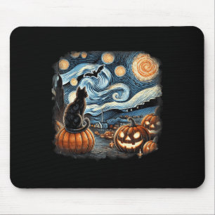 Cat Starry Night Van Gogh Cat For Cat Lover Cat Mo Mouse Pad