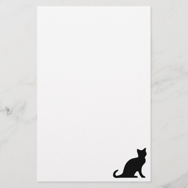 Cat stationery | writing paper with black kitten (Front)