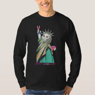 Cat Statue Of Liberty Happy Labor Day Cat T-Shirt