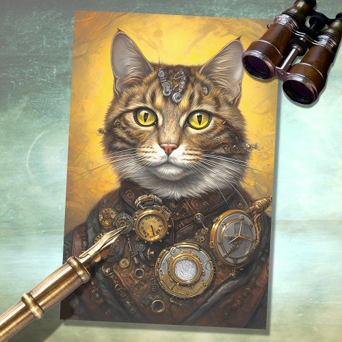 Cat Steampunk 2 Decoupage Paper