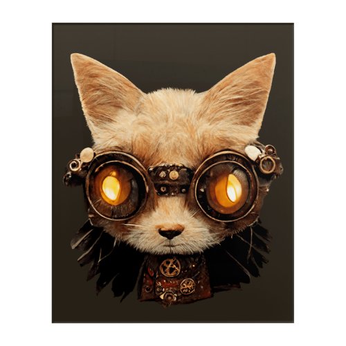 Cat Steampunk Gothic Retro Kitty Portrait Acrylic Print