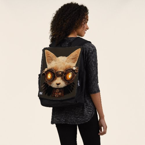 Cat Steampunk Gothic Retro Kitty Portrait Backpack