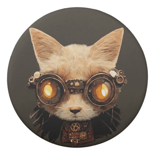 Cat Steampunk Gothic Retro Kitty Portrait Eraser