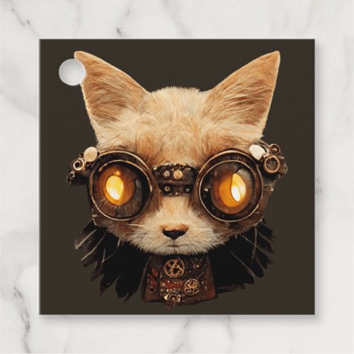 Cat Steampunk Gothic Retro Kitty Portrait Favor Tags