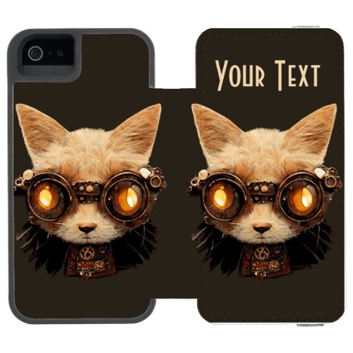 Cat Steampunk Gothic Retro Kitty Portrait iPhone SE55s Wallet Case