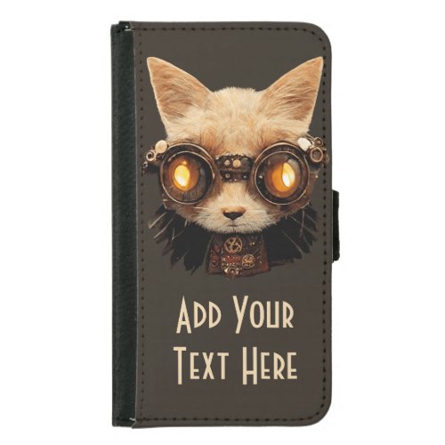 Cat Steampunk Gothic Retro Kitty Portrait Samsung Galaxy S5 Wallet Case