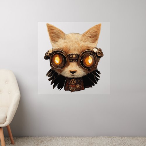 Cat Steampunk Gothic Retro Kitty Portrait Wall Decal