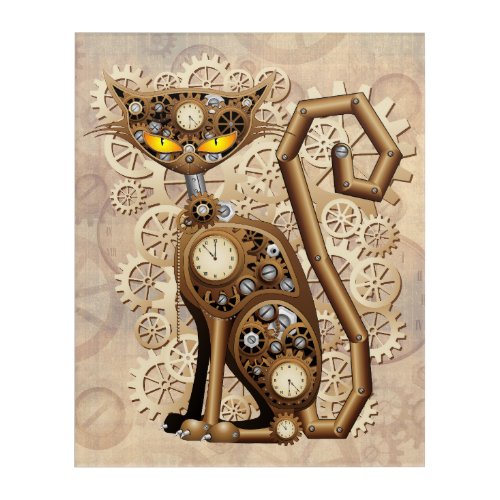 Cat Steampunk Vintage Retro Style Machine  Acrylic Print