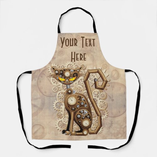 Cat Steampunk Vintage Retro Style Machine  Apron