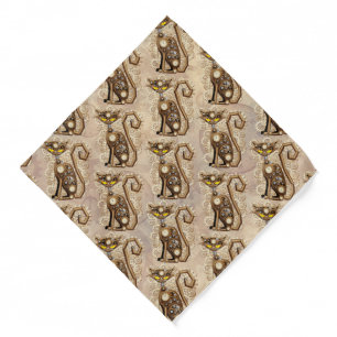 Cat Steampunk Vintage Retro Style Machine Bandana