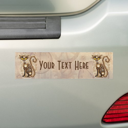 Cat Steampunk Vintage Retro Style Machine  Bumper Sticker