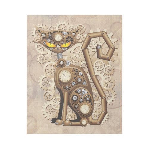 Cat Steampunk Vintage Retro Style Machine  Gallery Wrap