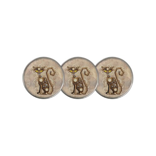 Cat Steampunk Vintage Retro Style Machine  Golf Ball Marker