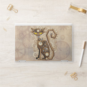 Cat Steampunk Vintage Retro Style Machine HP Laptop Skin
