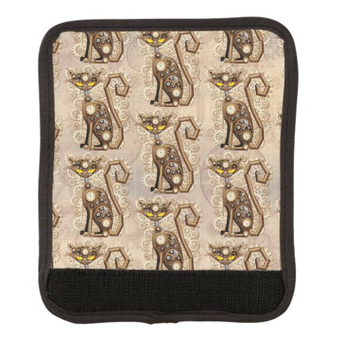 Cat Steampunk Vintage Retro Style Machine  Luggage Handle Wrap