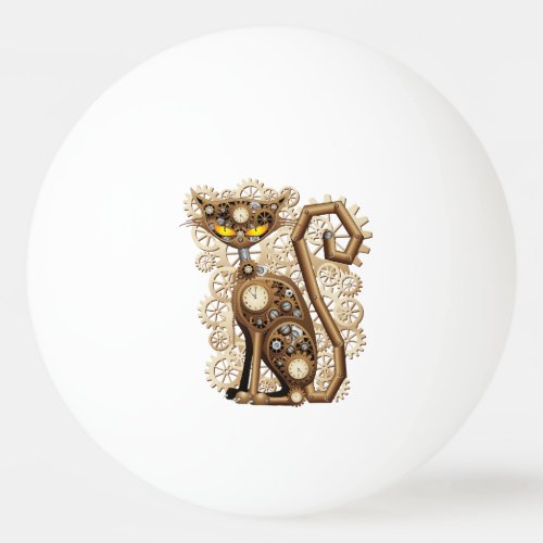 Cat Steampunk Vintage Retro Style Machine  Ping Pong Ball