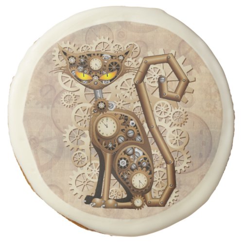 Cat Steampunk Vintage Retro Style Machine  Sugar Cookie