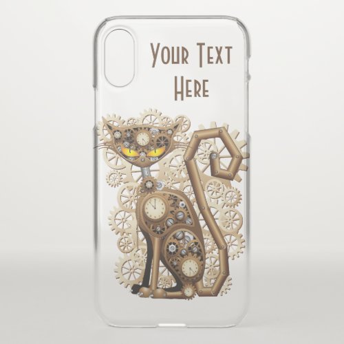 Cat Steampunk Vintage Retro Style Machine  iPhone XS Case