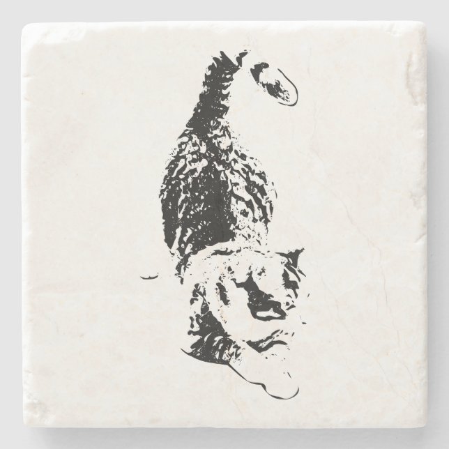 Cat Steps Through Fall Shadows Stone Coaster (Front)