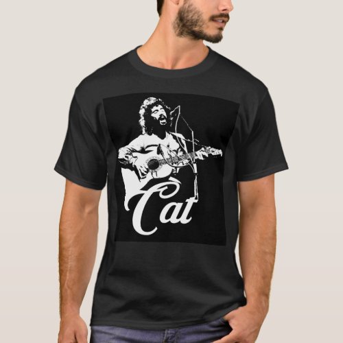 Cat Stevens White Stencil T_Shirt