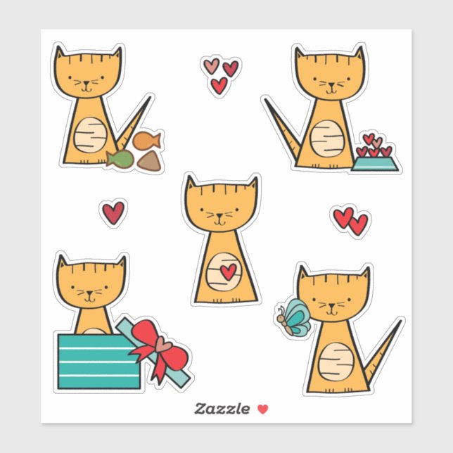 Cat Sticker Sheet - Animal Pet Stickers (Sheet)