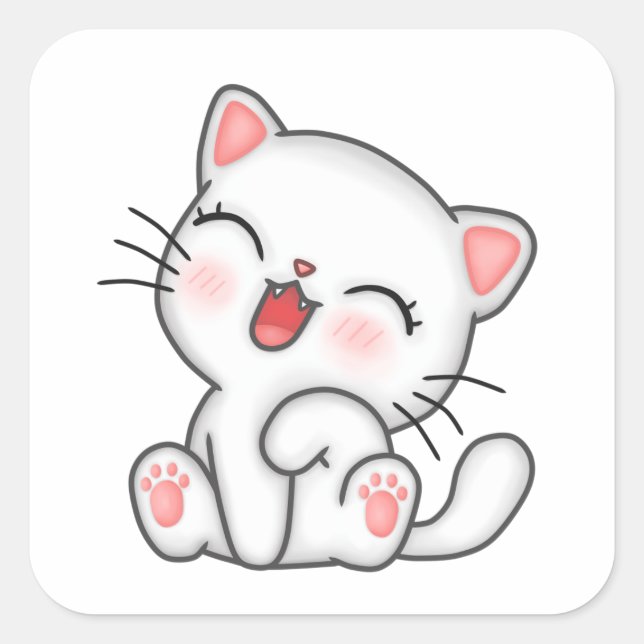 cat stikers square sticker (Front)