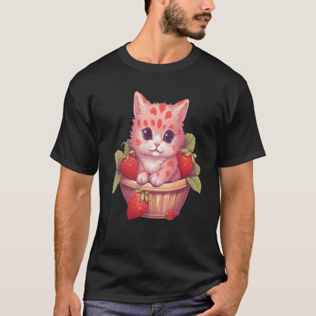 Cat Strawberry T-Shirt (Front)