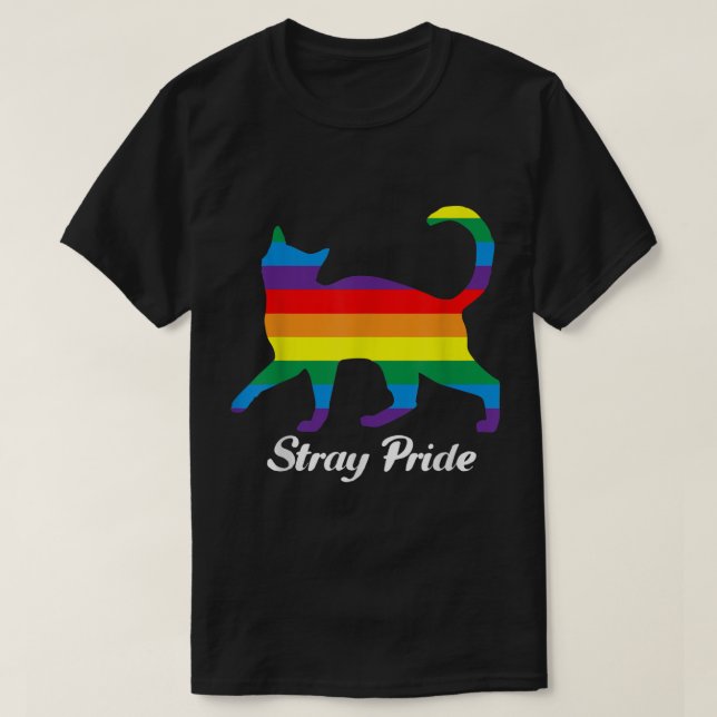 Cat Stray Pride LGBT  T-Shirt (Design Front)