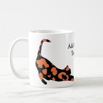 Cat Stretch Mug - Orange Leopard Print by Cats_Eyes at Zazzle
