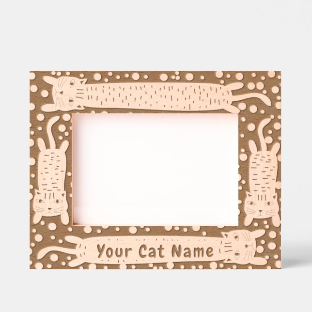 Cat Stretching Engraved Frames (Front)