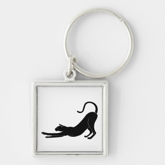 Cat Stretching Keychain (Front)