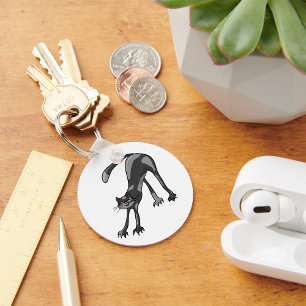 Cat Stretching Keychain