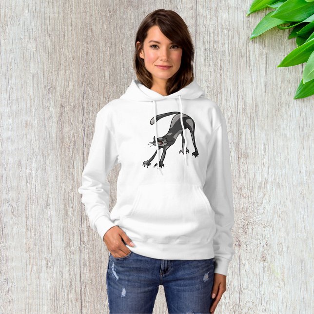 Cat Stretching Womens Hoodie (Creator Uploaded)