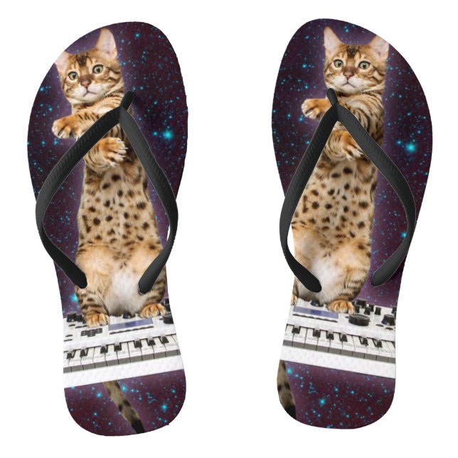cat strikes again flip flops (Footbed)