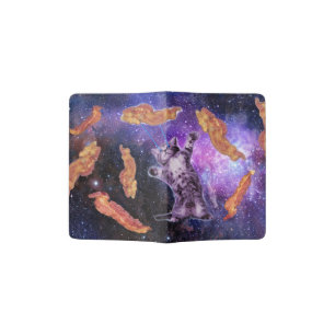 Cat struck bacon with laser eye passport holder