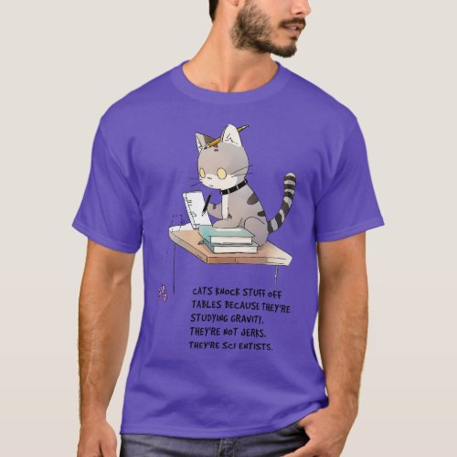 Cat Studying Gravity T_Shirt