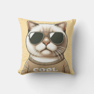 Cat style throw pillow