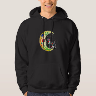 Cat Sugar Skull Mexico Calavera Moon Halloween Hoodie