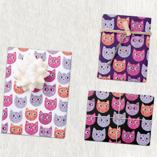 Cat Sugar Skull Wrapping Paper Sheets