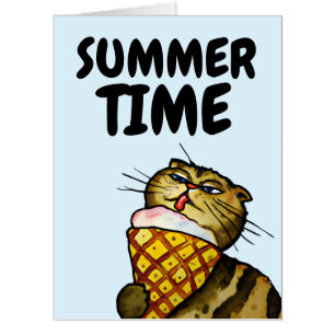 CAT SUMMER BIRTHDAY BIG BIGGEST GREETING CARD