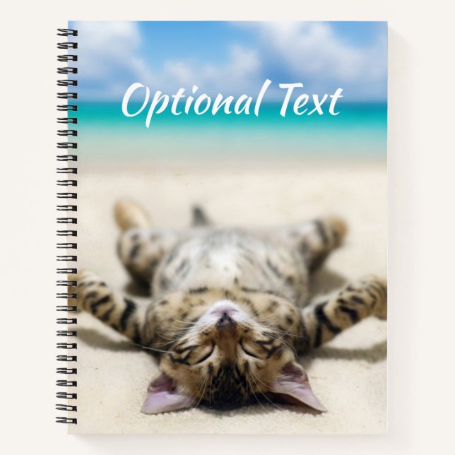 Cat Sunbathing at the Beach   Notebook (Front)