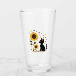 Cat Sunflower Christmas Tree Sun Flower Cat Lover Glass