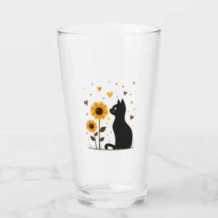 Cat Sunflower Christmas Tree Sun Flower Cat Lover  Glass