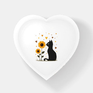 Cat Sunflower Christmas Tree Sun Flower Cat Lover  Paperweight