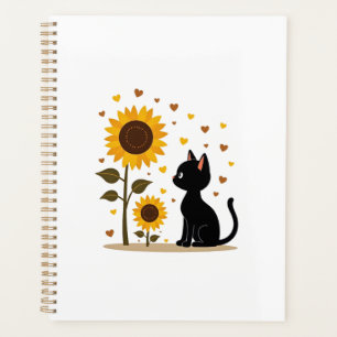 Cat Sunflower Christmas Tree Sun Flower Cat Lover Planner