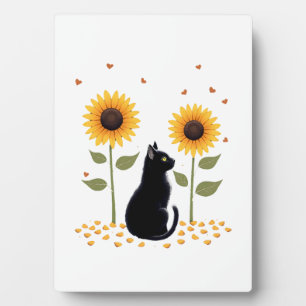 Cat Sunflower Christmas Tree Sun Flower Cat Lover Plaque
