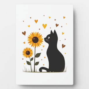 Cat Sunflower Christmas Tree Sun Flower Cat Lover Plaque