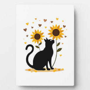 Cat Sunflower Christmas Tree Sun Flower Cat Lover Plaque