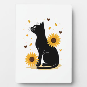 Cat Sunflower Christmas Tree Sun Flower Cat Lover Plaque